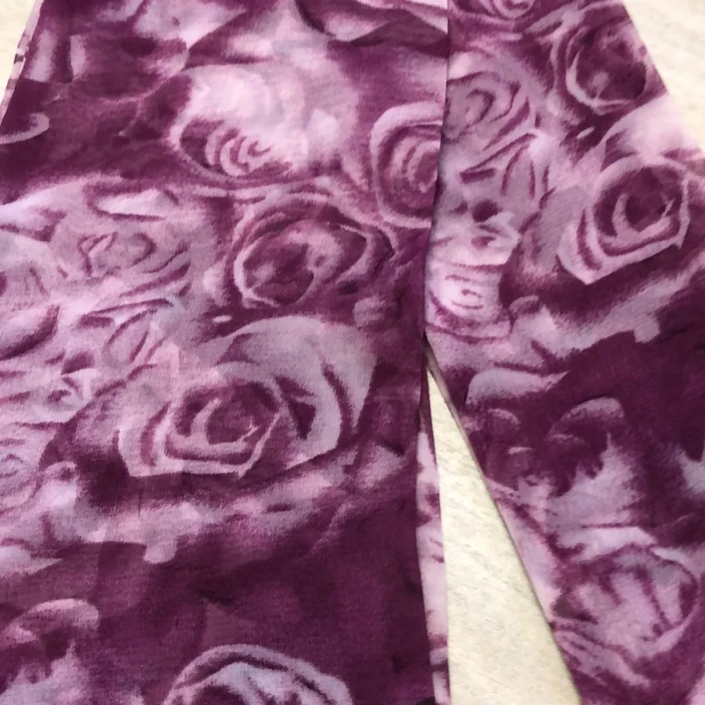 Purple Floral polyester scarf
